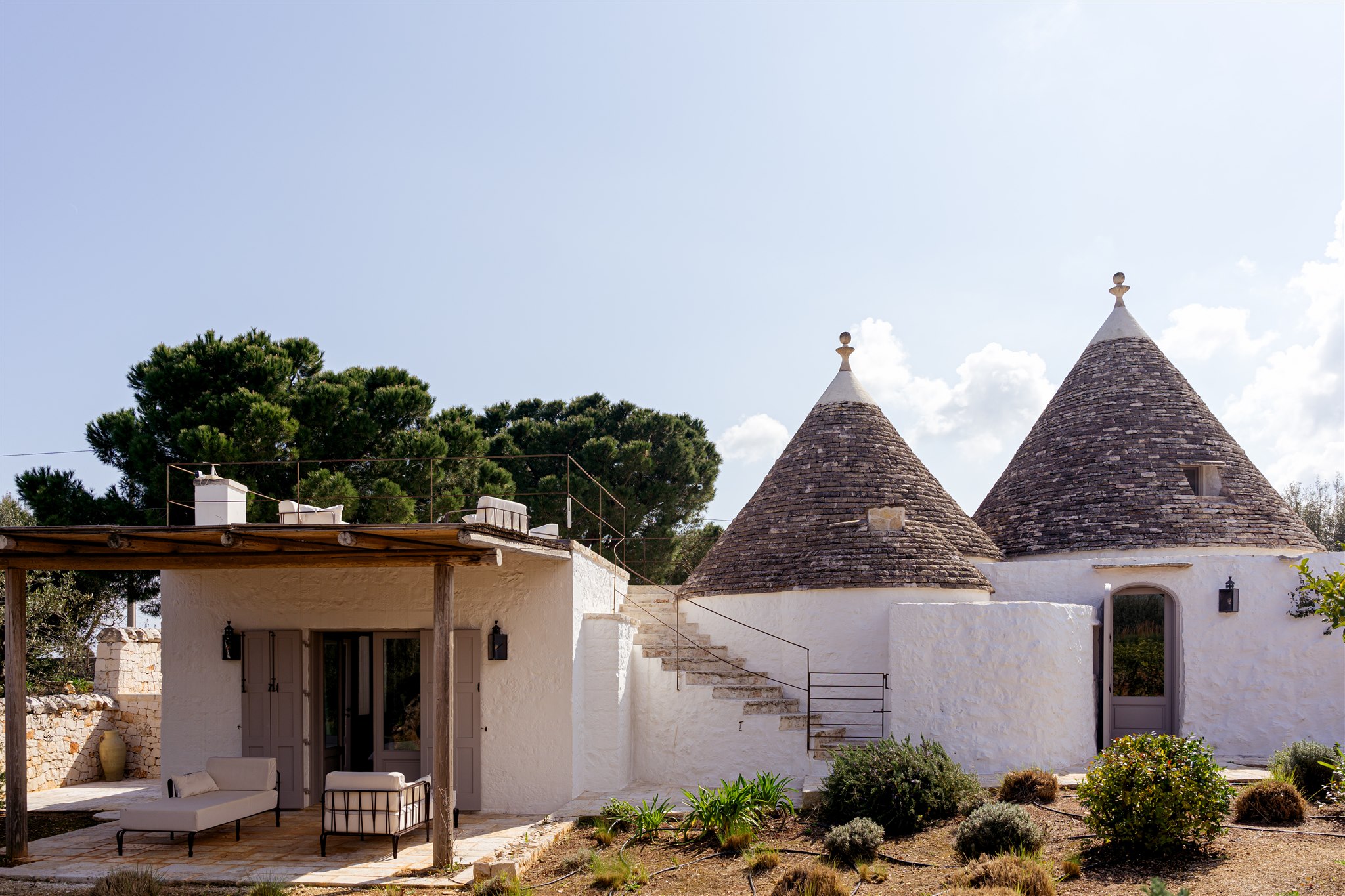 The rooftop terrace beside the Trullo cones