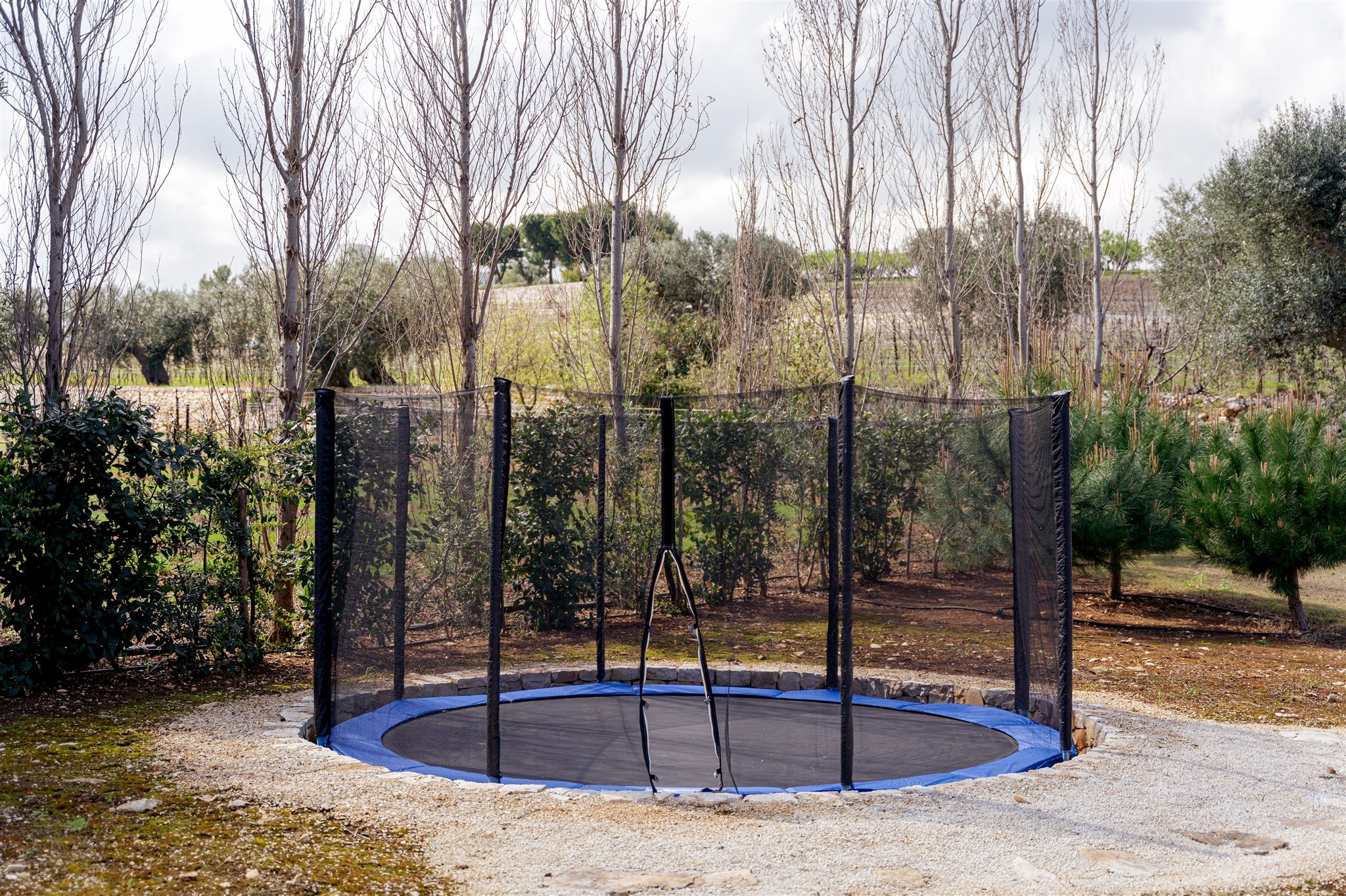 The Trullo trampoline in the private garden